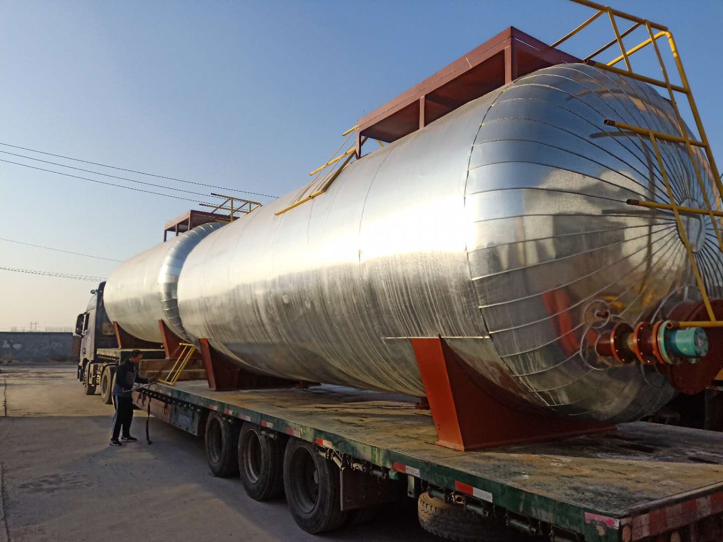 Completed pressure vessel ready for shipment
