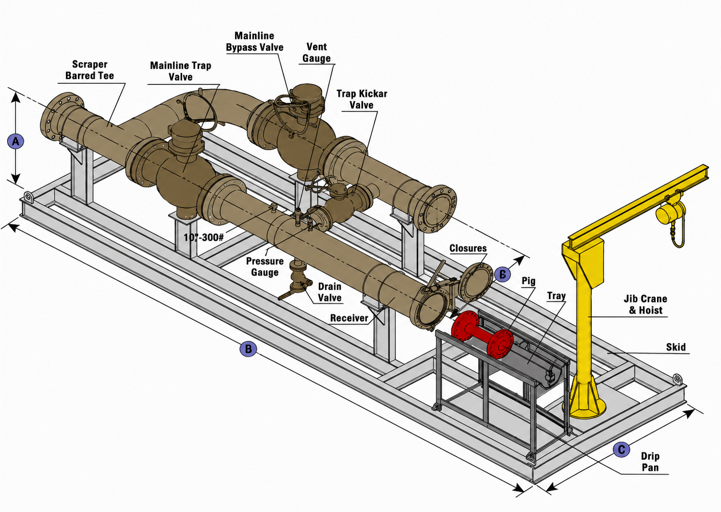 Engineering cross-section diagram