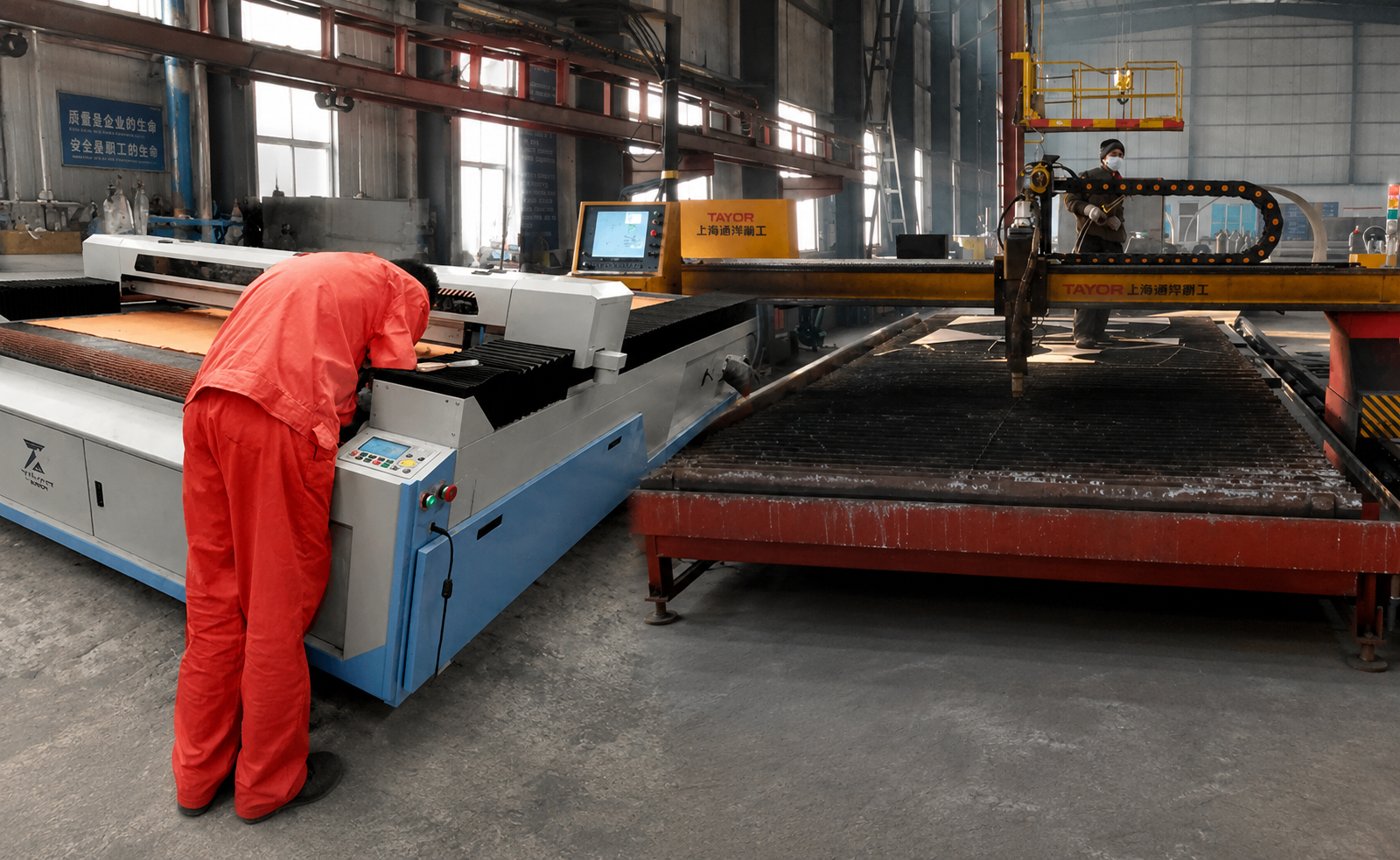 Heater condensing section under fabrication showing process coil installation